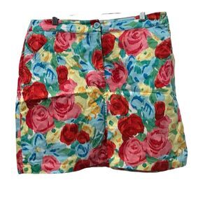 Talbots Pencil Skirt Women's Size 12 Floral Roses Watercolor Mid Rise Career